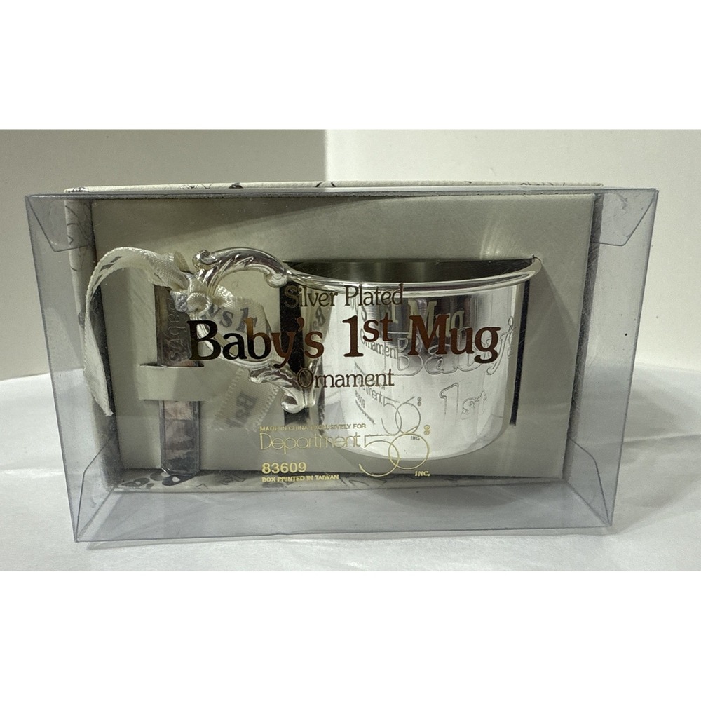 Departement 56 Baby's 1st Mug Cup Christmas Ornament 83609‎ Silver Plated